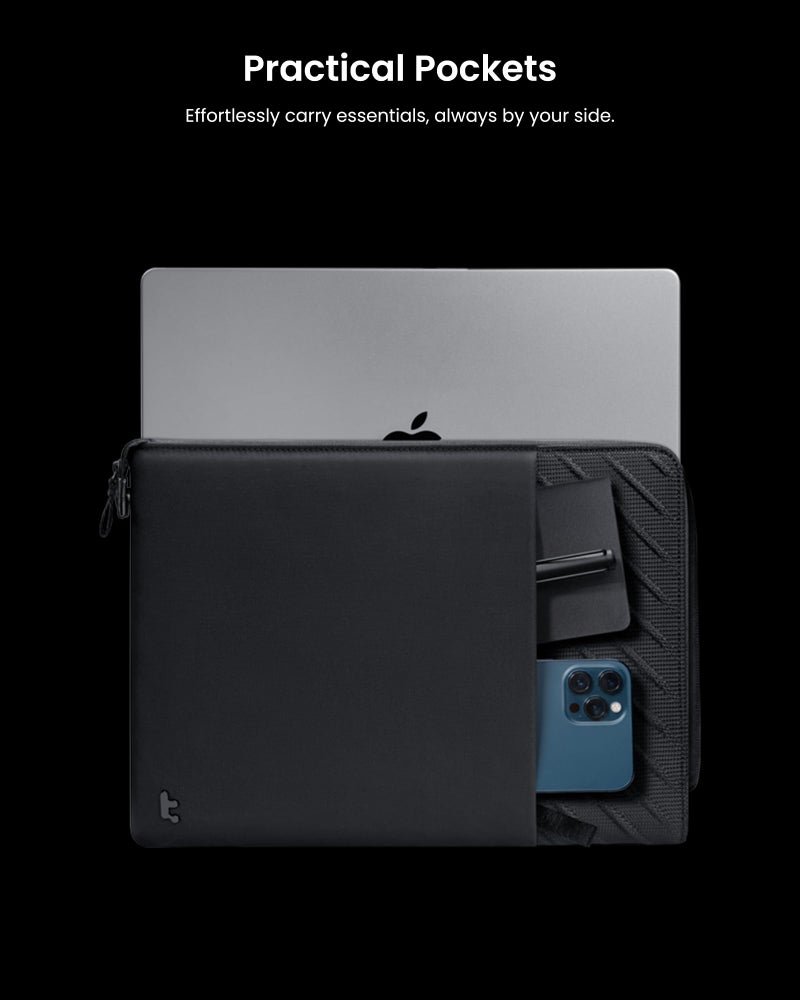توم توك حقيبة كمبيوتر محمول رفيعة من Tomtoc Voyage-A10 لجهاز MacBook Air M3/A3114 2023 M2/A2491 2023 مقاس 15 بوصة، حقيبة حماية مقاومة للماء لأجهزة الكمبيوتر المحمول السطحية مقاس 15 بوصة، الإصدار السابع من Copilot+ تصميم بسيط للكمبيوتر الشخصي - Image 4